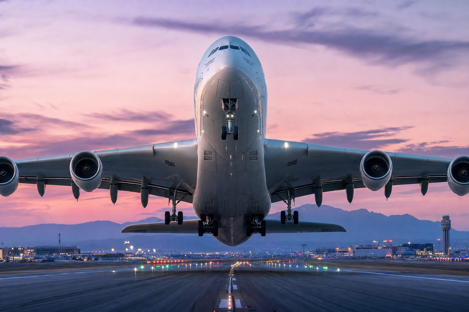 Takeoff of Airbus A380