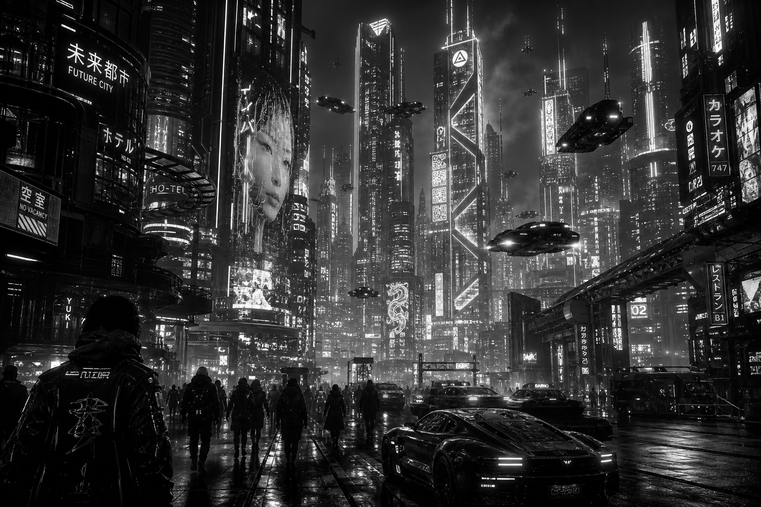 Cyber Noir Cityscape