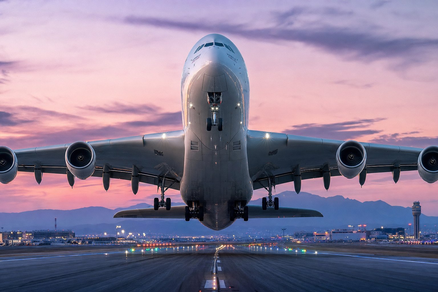 Takeoff of Airbus A380