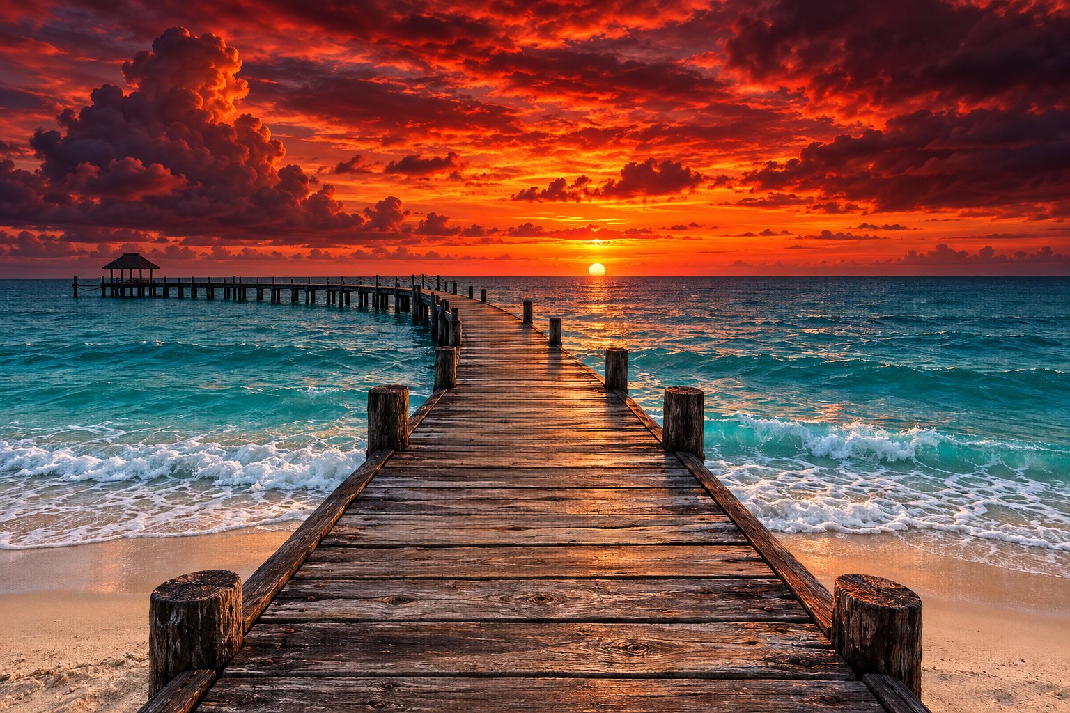 Tropical Sunset Seascape Triptych