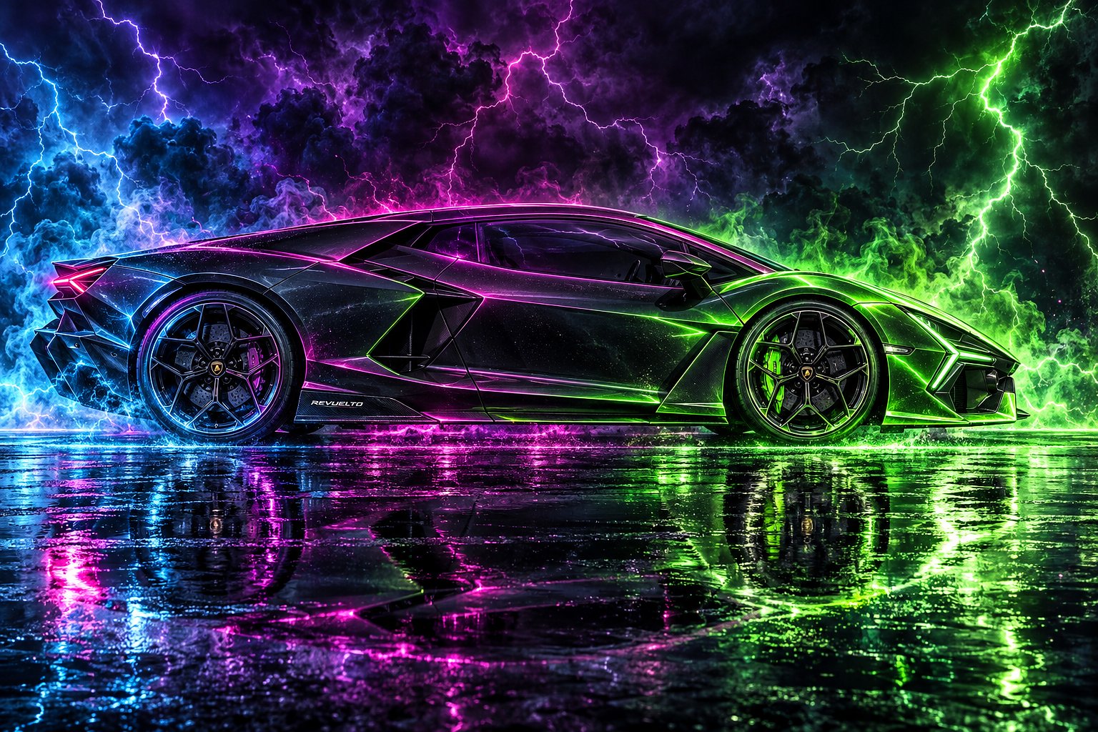 Electric Dream: Lamborghini Revuelto Triptych