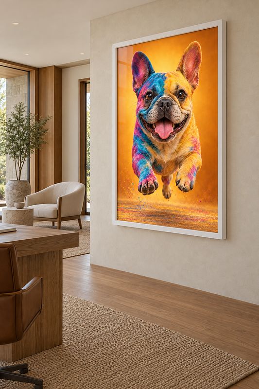 Joyful French Bulldog in Motion