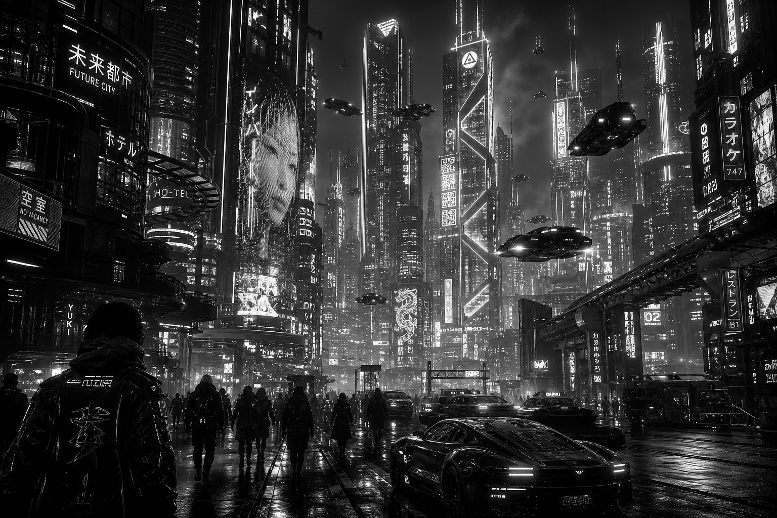 Cyber Noir Cityscape