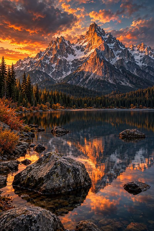 Peaks Aglow at Sunset